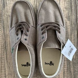 SANUK Sz 8 Mens Shoes TKO Canvas Brown Sneakers 1089815 Lace Up Casual GUC